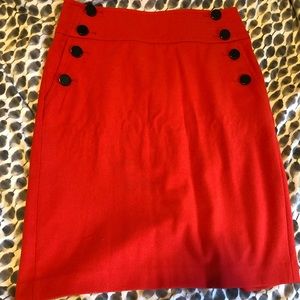 Bright red pencil skirt